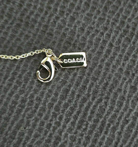 Coach Raised Gold💛 Slider Disc💿 Pendant Necklace - NIB - Picture 11 of 16